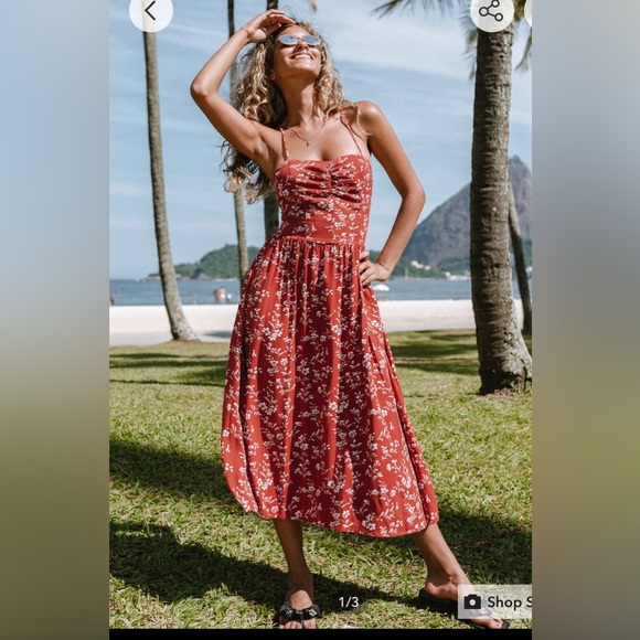 Cupshe Dresses Bryana Ditsy Floral Ruched Laceup Slip Dress Poshmark